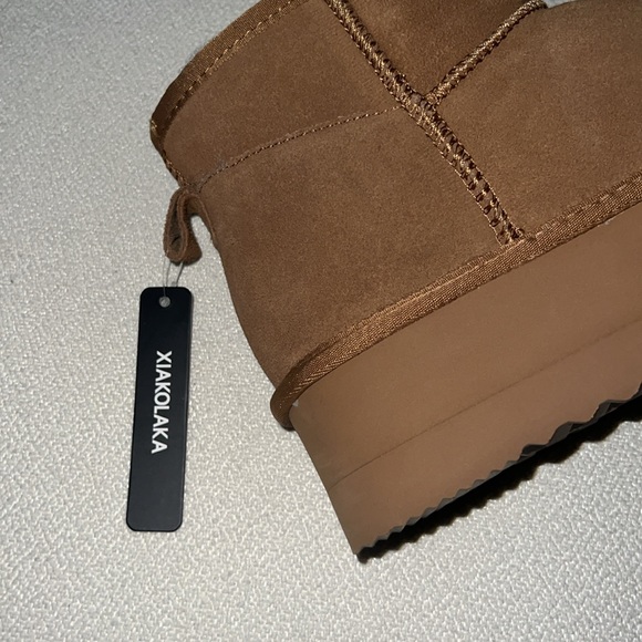 Xiakolaka Women's Classic Platform Mini Boots Winter Suede Anti-Slip Ankle.  NWT - Picture 11 of 13